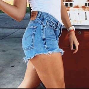 Levi's 511 Distressed Denim Cutoff‎ Jean Shorts Size 10